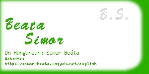 beata simor business card